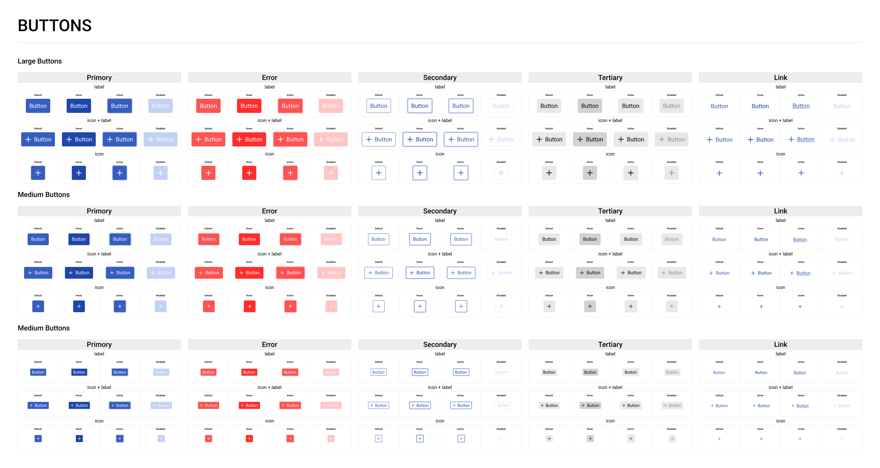 Библиотека контролов и их состояний