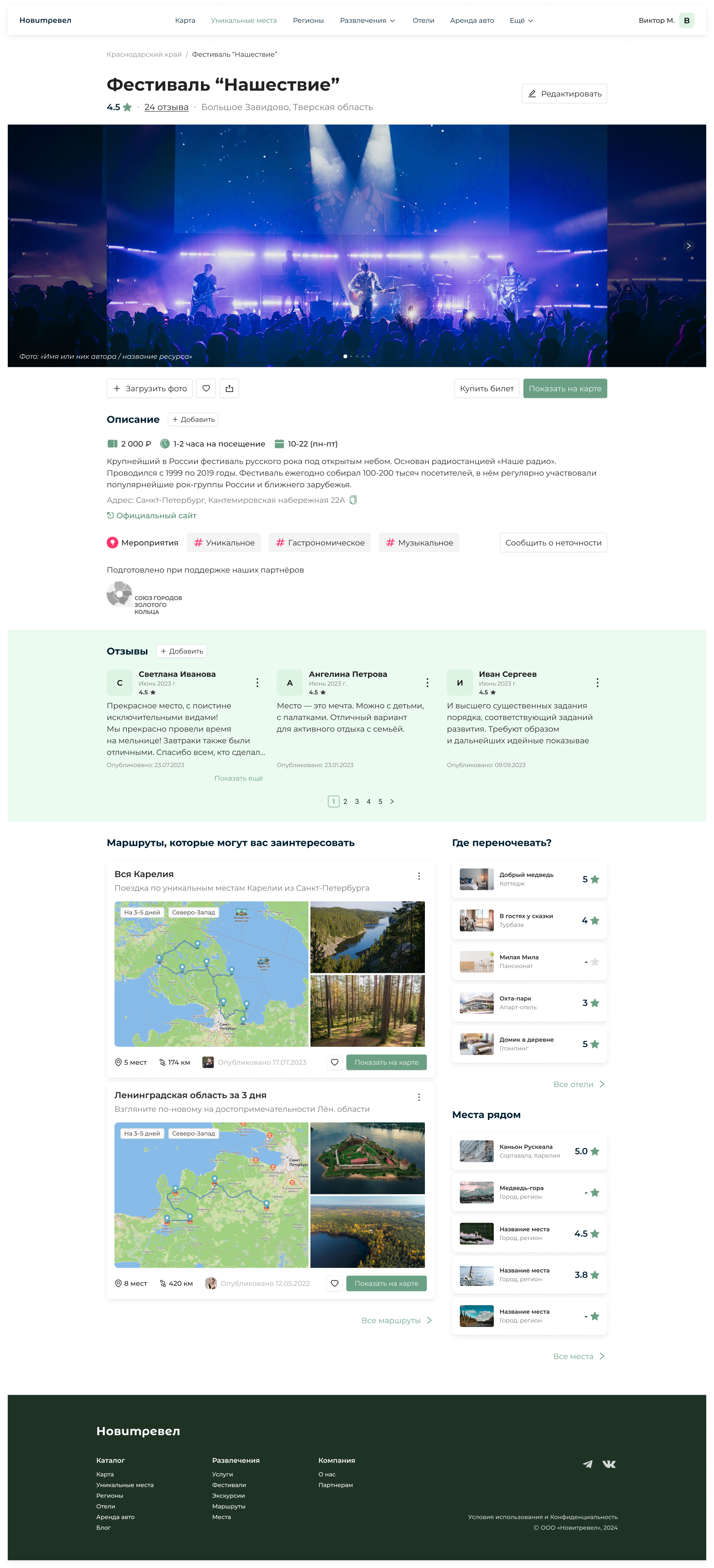 Novitravel: страница мероприятия